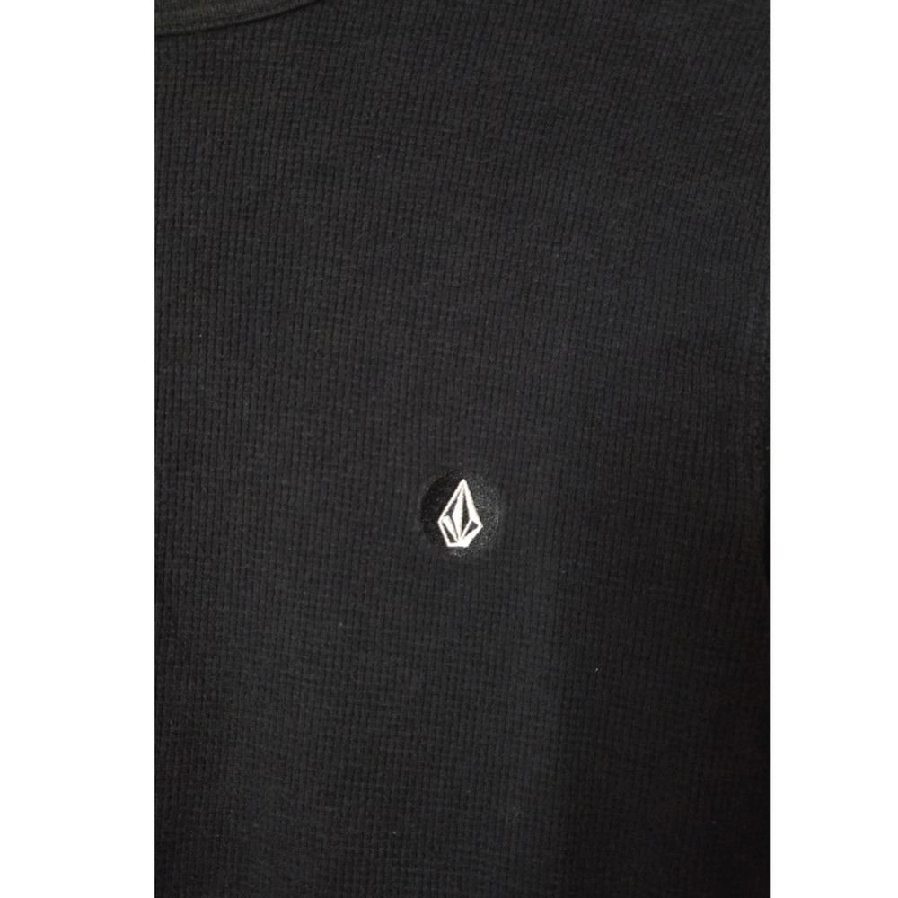 Volcom Black Waffle Knit Thermal Long Sleeve Skate Surf Grunge Top M - Picture 5 of 5